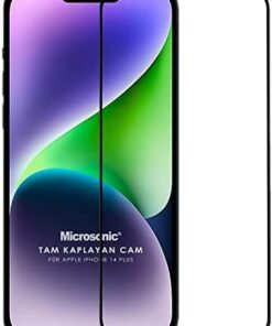 Apple iPhone 14 Plus Tam Kaplayan Temperli Cam Ekran Koruyucu Siyah [iPhone 14 Plus ile Uyumlu Ekran Koruyucu]