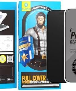 iPhone 15/16 / 16 Plus / 16 Pro / 16 Pro Max Full Cover Anti-Peep Aplikatörlü Cam Ekran Koruyucu (iPhone 16 Pro Max)