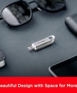 Ultra Luxe USB Tip C Sürücü 256 GB (USB Tip C Flash Sürücü, USB-3.2 Gen-1, Metal Tasarım, 400 MB/s Okuma, Anahtarlık Halkası) Gümüş