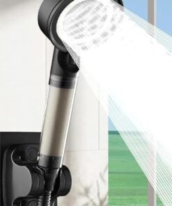 GrandFilter 5 Fonksiyonlu Yüksek Basınçlı Kireç Filtreli Duş Başlığı (Siyah)