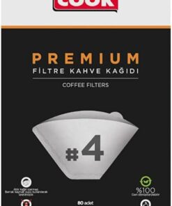 Premium Filtre Kahve Kağıdı - Ebat 4, 80 adet