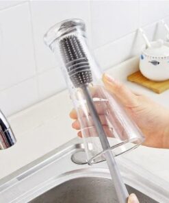 Silikon Kavanoz Fırçası Uzun Saplı Silikon Bardak, Biberon, Kavanoz Yıkama Fırçası Şişe Yıkama Fırçası (33cm)