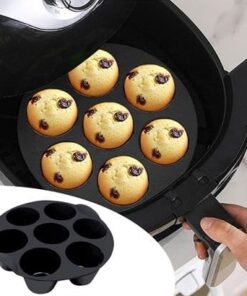 7 Gözlü Silikon Çok Amaçlı Airfryer Muffin Cupcake Kek ve Çörek Pişirme Kalıbı