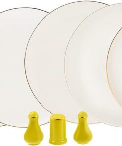 Noble Sarı 58 Parça 12 Kişilik Porselen Yemek Takımı
