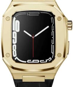 ​​​Apple İle Uyumlu Watch 7 45mm KRD-67 Kordon Siyah-Gold