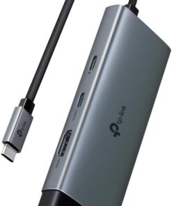 UH6120C, 1 HDMI, 1 100W Hızlı Şarj Portu, 1 USB-C, 2 USB-A 3.0 Port ve Type C den Gigabit Ethernet Dönüştürücü