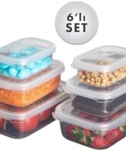 HOME un 6 Lı Set Nare Dikdörtgen Sızdırmaz Hava Almaz Erzak Saklama Kabı Şeffaf