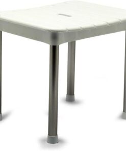 M-KV33-01 Okaliptus Tabure, Maks. 100 kg Kapasite, 37 x 34 x 30 cm, Beyaz