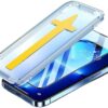 Apple İphone İçin Tasarlanmış Tam Ekran Kaplayan Kolay Kurulum Ekran Koruyucu Cam (İPHONE 13PROMAX)