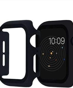 Apple Watch 38mm/40mm/41mm/42mm/44mm/45mm/49mm ile Uyumlu Tam Kaplayan Ekran Koruyuculu Çizilmez Darbeye Dayanıklı Watch Kasa Kılıf (Siyah, 41 mm)