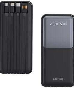 12000 Mah Dijital Göstergeli Dahili Çoklu Kablolu Taşınabilir Powerbank Siyah PB-49