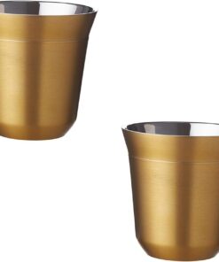 Glory 7 Double Wall 2'li Termo Çelik Fincan 80ml - Sarı