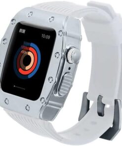 ​​​Apple İle Uyumlu Watch 7 45mm KRD-65 Kordon Beyaz-Gümüş