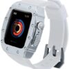​​​Apple İle Uyumlu Watch 44mm KRD-65 Kordon Beyaz-Gümüş