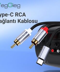 USB Type-C to 2 RCA Ses Kablosu 3 Metre