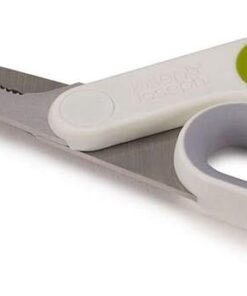 Joseph PowerGrip – çok amaçlı mutfak makası, entegre başparmak saplı, paslanmaz çelik bıçaklar, dişli kesici, et, tavuk, pizza, yeşillik için, beyaz/yeşil