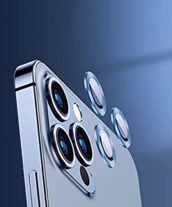 iPhone 13 Pro İle Uyumlu Arka Kamera Tempered Çözünürlük Engellemeyen, Parmak İzi Bırakmayan, Tozdan Koruyan Camera Protection iPhone 13 Pro Lens Koruyucu (Mavi)