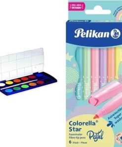 F 355 P-12 Suluboya 12 Renk - PL721258SB12R + Pelikan Colorella Pastel 6lı Keçeli Kalem