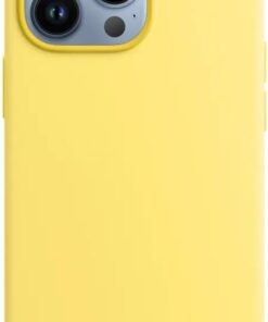 GİYİM & AKSESUAR İphone 14 Pro Max (6.7) inç İle Uyumlu içi Kadife Kaplama Gerçek Silinebilir Leke Tutmaz Lansman Kılıf Şok Emici Full Kasa Koruma Sağlayan Kılıf (Sarı)