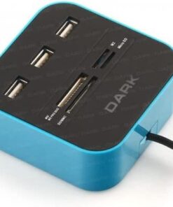 Usb 2.0 Çoklu Kart Okuyucu ve 3xUSB 2.0 Çoklayıcı HUB (Mavi) (DK-AC-UCR202BL)