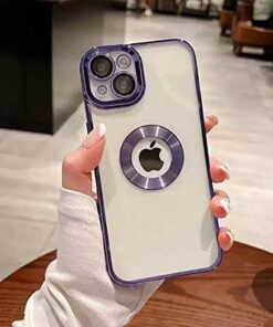 aks iphone 13 uyumlu lens korumalı lazer kılıf mor
