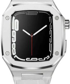 ​​​Apple İle Uyumlu Watch 44mm KRD-67 Kordon Beyaz-Gümüş