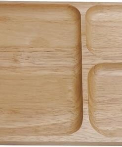 HİGH-TECH Bambu Atıştırmalık Tabağı, Kahvaltı Sunum Tabağı, Çay Saati Tepsi, Atıştırmalık Köşesi, Mini Bahçe Sunum Tabağı, 3 Bölmeli Sunum Tabağı