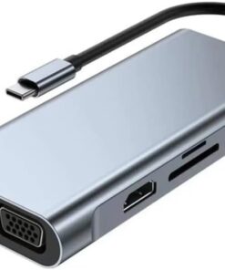 Pro Air ile Uyumlu Type-c Çevirici Dönüştürücü Çoklayıcı Pd Şarj Hdmı Sd Network Vga Girişli 11 In 1