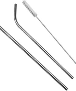 Paslanmaz Çelik Pipet, Temizleme Fırçası, Metal Pipet 2'li