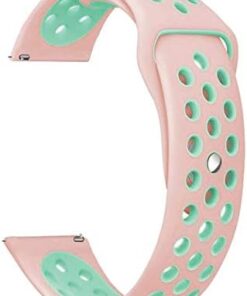 Samsung Gear S3 Classic Frontier İçin Pembe Yeşil Spor Silikon Kordon