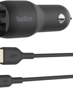 Çift USB Araç Şarj Cihazı 24 W + USB-C Kablosu (Boost Charge Çift Bağlantı Noktalı Araç Şarjı, 2 Bağlantı Noktalı USB Araç Şarjı) Nintendo Switch Araç Şarjı, iPad Pro Araç Şarjı
