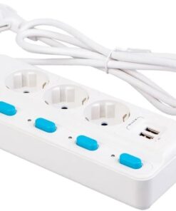 Termal Akım Korumalı 2500W 10 Amper 3 lü Priz 1.5 Metre Uzatma Kablosu Çoklu Priz 2 Usb Çocuk Korumalı