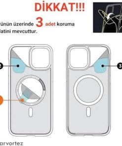 iPhone 12 Pro Max ile Uyumlu ŞEFFAF Güçlü Manyetik Kılıf, Ultra Berrak, PC Çevre Dostu Malzeme, Logo Görünür Kapak, Tam Uyumlu, Köşe Darbe Emici Yastıklı Premium Case (Şeffaf)