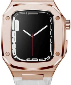 ​​​Apple İle Uyumlu Watch 44mm KRD-67 Kordon Beyaz-Rose Gold