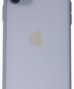 GİYİM & AKSESUAR Iphone 11 6.1 Kenarları Renkli Kamera Korumalı Transparan TPU Kılıf (Gri)