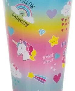Unicorn Gökkuşağı Plastik Bardak 600ml