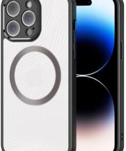 Polham iPhone 14 Pro Uyumlu Premium Buzlu Sert Kamera Koruyuculu Kılıf, Magsafe Uyumlu Kılıf