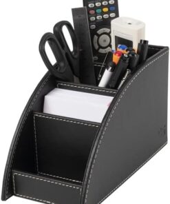 Kalemlik ve Kumandalık Suni Deri Masaüstü Organizer 4 Gözlü 21,5X10X12,5 cm