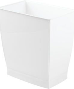 (White) - Mono Wastebasket Trash Can - Rectangular, White