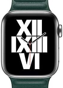 ​​​Apple İle Uyumlu Watch 44mm KRD-34 Deri Kordon Koyu Yeşil