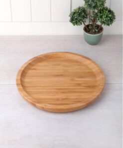 Bambu Lüx Yuvarlak Servis 20 * 20cm, Bambu Sunumluk & Çerezlik Yuvarlak Sunum Tabağı, Bambu Yuvarlak Sunum Tabağı