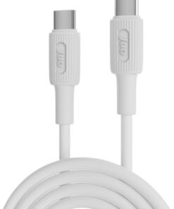 60W USB Type-C to Type-C Silikon Hızlı Şarj ve Data Kablosu Beyaz 1 Metre