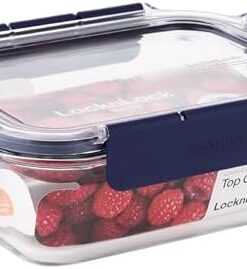 & Lock Top Class Saklama Kabı – Cam Saklama Kabı, Kapaklı Yüksek Kaliteli Plastik, BPA İçermez - İstiflenebilir - Sızdırmaz - Dikdörtgen, 1 Litre