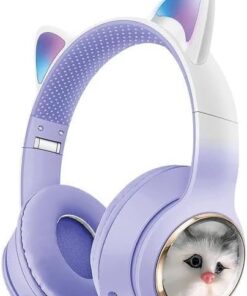 Wireless 5.3 Stereo Kedili Kulak Üstü Bluetooth Kulaklık Mor BLT-45