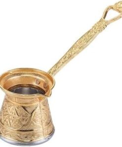1 Zamak Döküm Kahve Cezvesi 1-2 Kişilik Altın Rengi