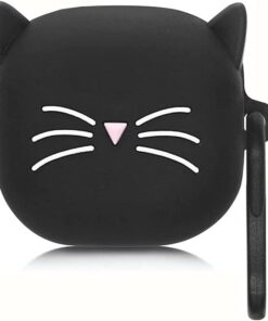 Samsung Galaxy Buds 2 için Kılıf Cartoon Figürlü Silikon Crtn-Fgr-Kdi-Syh [Buds 2 ile Uyumlu Kılıf - Siyah - Beyaz]