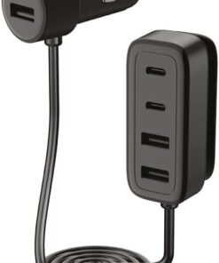 SmartCharger 6sı 1 Arada PD 90W Araç Hızlı Şarj Aleti 3 USB-C+3 USB-A
