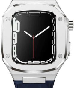​​​Apple İle Uyumlu Watch 7 45mm KRD-67 Kordon Lacivert-Gümüş