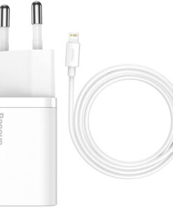 Super Si PD 20W USB-C & USB-C Kablo ve Hızlı Şarj Cihazı Seti, Beyaz