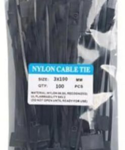 100 Adet Siyah Etiketli Elektrik Kablosu Kablo Bağı Klips Plastik Cırt Cırt Kelepçe 100x3mm (Siyah)